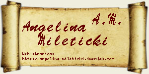 Angelina Mileticki vizit kartica